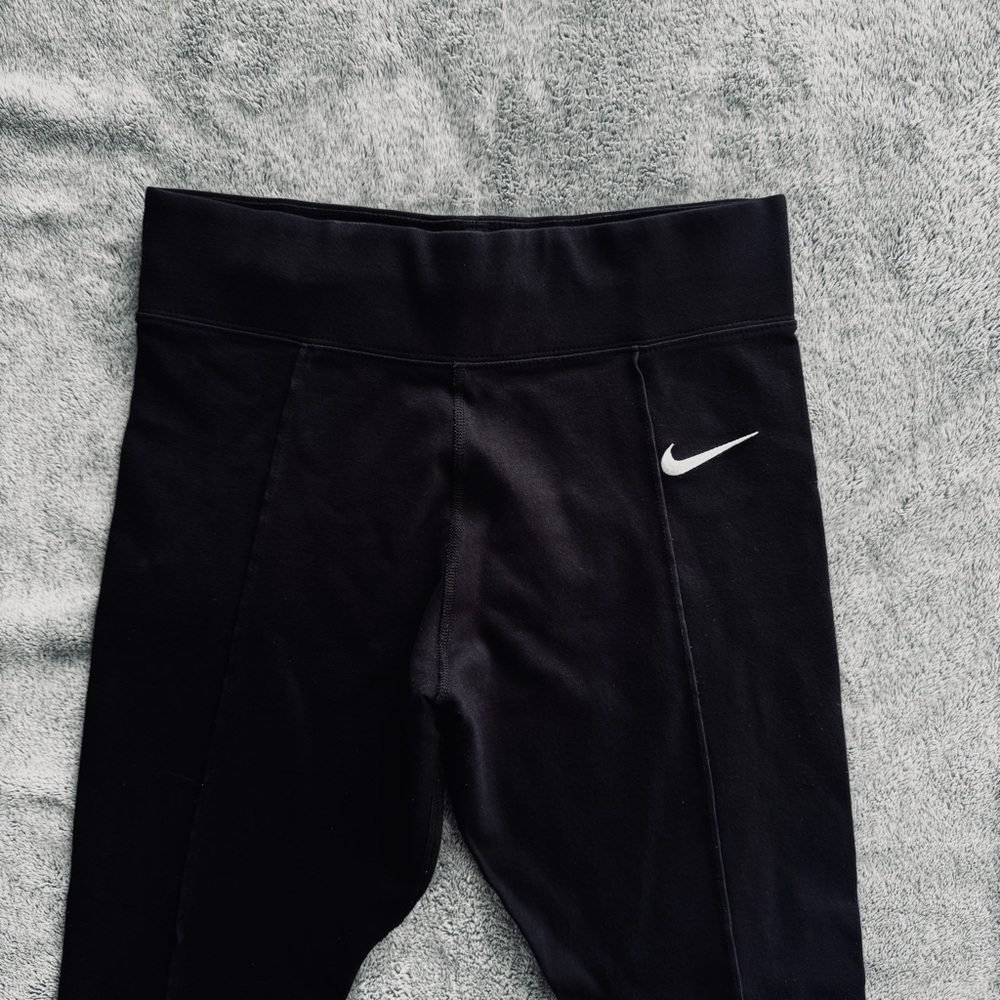 Nike Black Thick Material Front Seam - High Waisted Leggings with Ankle Zips - S - Picture 2 of 10